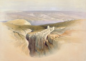 El Mar Muerto mirando hacia Moab, 4 de abril de 1839, placa 50 del Volumen II de 