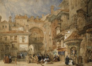 La puerta de la Viva Rambla, Granada, 1834 de David Roberts