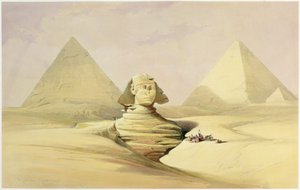 La Gran Esfinge y las Pirámides de Giza, Egipto, c1845 de David Roberts