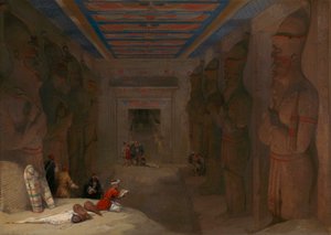 Sala Hipóstila del Gran Templo de Abu Simbel, Egipto de David Roberts