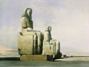 Tebas, 4 de diciembre de 1838 (detalle de los colosos de Memnón)