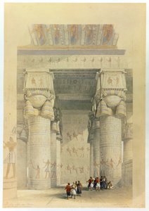 Vista desde el pórtico del Templo en Denderah, Egipto de David Roberts