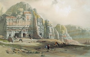 Vista de las ruinas de Petra, Jordania de David Roberts