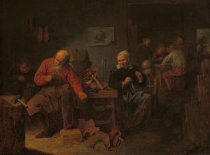 Interior de un taller de zapatero de David Ryckaert (III)