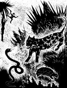 Ilustración del libro Just so stories..., de Rudyard Kipling, 1931