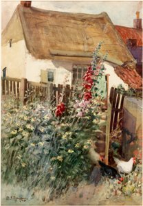 El jardín (lápiz y acuarela sobre tabla) de David T. Robertson