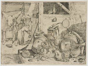 interior de la cocina de David Teniers (II) (attributed to)