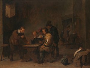 Los jugadores
Los hombres que hacen dados en una taberna