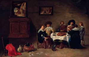 Una empresa en una comida de David Teniers the Younger