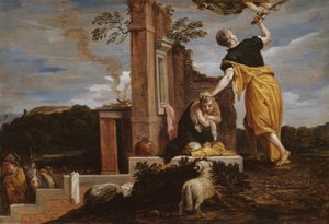 El sacrificio de Isaac por Abraham de David Teniers the Younger