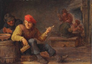 Moros bebiendo y fumando en una posada de David Teniers the Younger