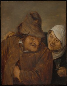 Dos campesinos con un vaso de vino de David Teniers the Younger
