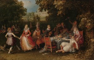 La fiesta en el jardín, c.1610 de David Vinckeboons
