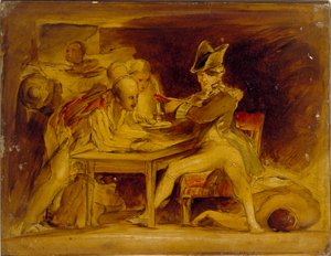 Nelson sellando la carta de Copenhague, c. 1835