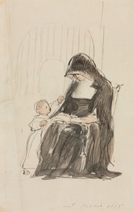 Monja leyendo a un niño de David Wilkie
