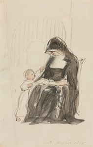 Monja Leyendo a un Niño, 1835 de David Wilkie