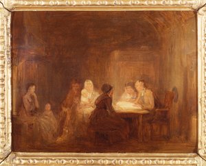 La noche del sábado de los Cotters - un boceto de David Wilkie