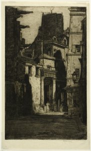 Saint Gervais, Rue des Barres, lámina cuatro del conjunto de París de David Young Cameron