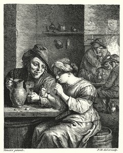 La Mujer Fumadora de David the Younger (after) Teniers