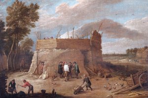 Un horno de cal con figuras (óleo sobre lienzo) de David Teniers the Younger