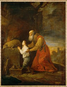 Abraham da gracias por haber perdonado a su hijo Isaac de David the Younger Teniers