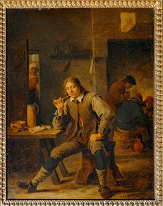 Fumador apoyado en una mesa ... de David the Younger Teniers