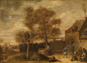 En el corral (óleo) de David the Younger Teniers