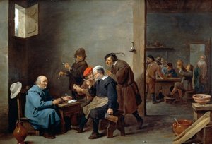 Hombre con sombrero blanco de David Teniers the Younger