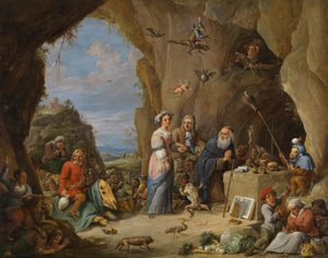 Tentación de San Antonio (óleo sobre cobre)