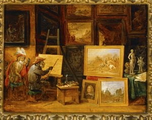 El mono pintor ... de David the Younger Teniers