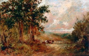 A Warwickshire Lane (óleo sobre lienzo) de David the younger Cox