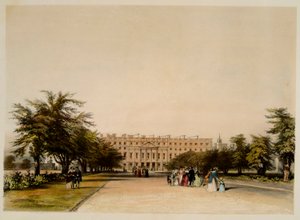 Frente Este y Jardín de la Gran Fuente, Hampton Court (acuarela sobre papel) de David the younger Cox