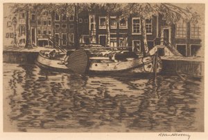 Foso con velero amarrado de David van Hessen (signed by artist)