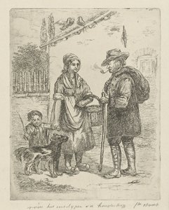 Granjero y esposa de granjero en la granja de David van der Kellen
