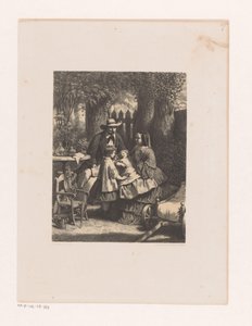 Familia en un jardín, posiblemente la familia Van der Kellen de David van der Kellen