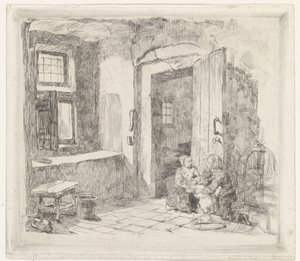 Interior con puerta abierta