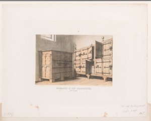 Gabinetes, siglo XII Encogiéndose en una túnica de tesoro. (siglo XII) (título sobre el objeto) de David van der Kellen