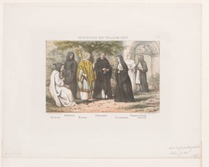 Trajes del Clero en el Siglo XII Clérigos del siglo XII (título sobre objeto) de David van der Kellen