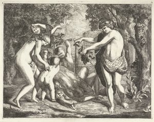 Paisaje con Bacanal, con Baco de David van der Plas