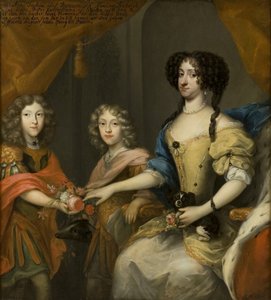 Anna Sofia, princesa de Dinamarca, electora de Sajonia, con sus hijos Johann Georg y Friedrich August, c.1680
