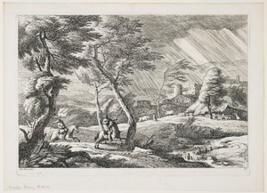 Placa VII, de un conjunto de paisajes, 1743 de Davide Antonio Fossati