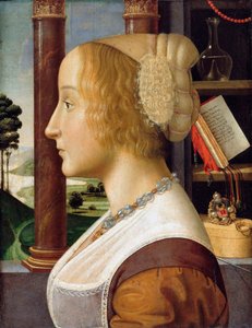 Retrato de perfil de una joven de Davide Ghirlandaio