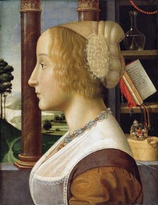 Retrato de perfil de una joven de Davide Ghirlandaio