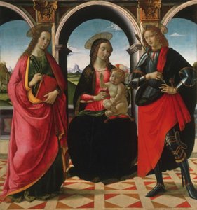 La Virgen y el Niño, con los santos Apolonia y Sebastián