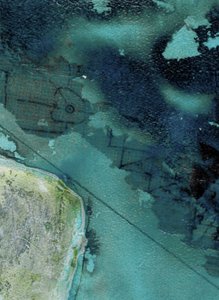 Vista aérea de las ruinas sumergidas de Deb Chaney