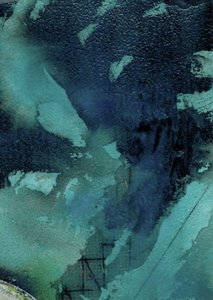 Flujo abstracto en verde azulado intenso de Deb Chaney