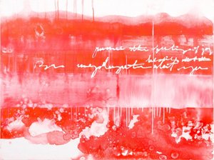 Caligrafía abstracta en rojo de Deb Chaney