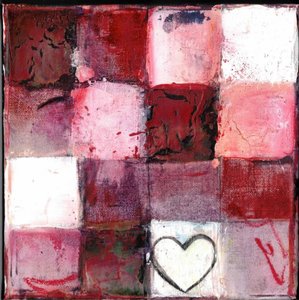 Corazón a cuadros rojos de Deb Chaney