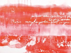 Letra abstracta en rojo intenso de Deb Chaney