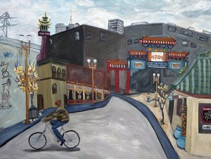 Chinatown Portland, 2018 (acrílico sobre lienzo) de Deborah Eve Alastra